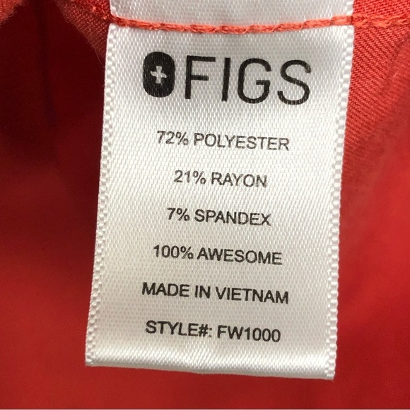 Figs technical collection, orange V-neck tunic top - Picture 3 of 9